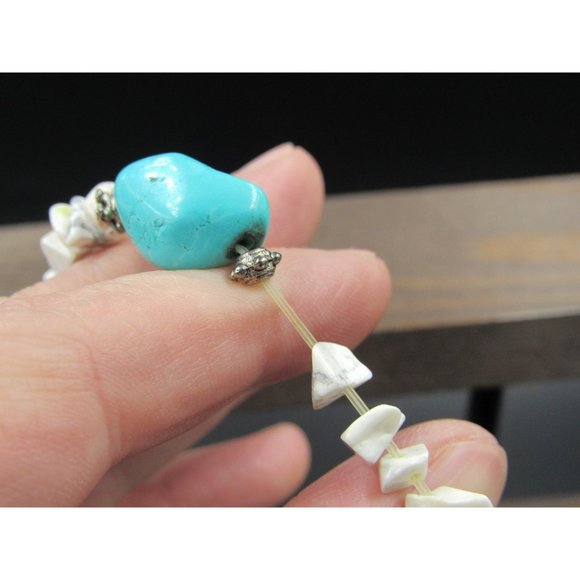 Blue And White Stone Expandable Bracelet Vintage Elegant Beautiful Everyday - Picture 3 of 5
